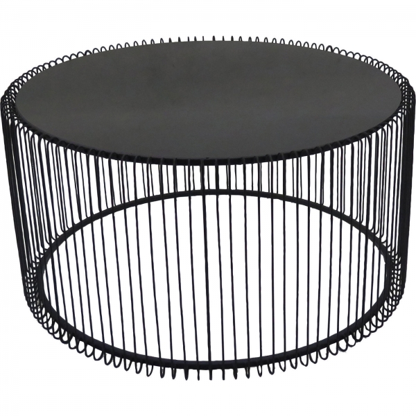 KARE Design Konferenční stolek Wire Uno - černý, Ø80 cm