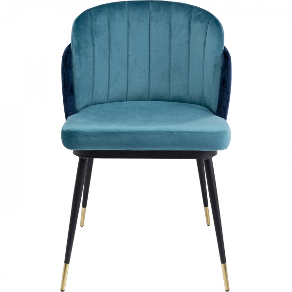 KARE Design Modrá čalouněná jídelní židle Hojas
