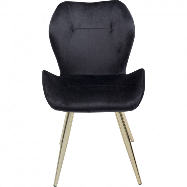 KARE Design Černá čalouněná jídelní židle s područkami Viva