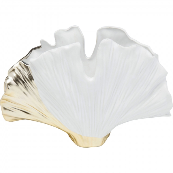 KARE Design Bílá keramická váza Gingko Elegance 18cm