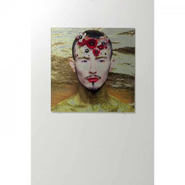 Skleněný obraz Metallic Flower Man 80x80cm