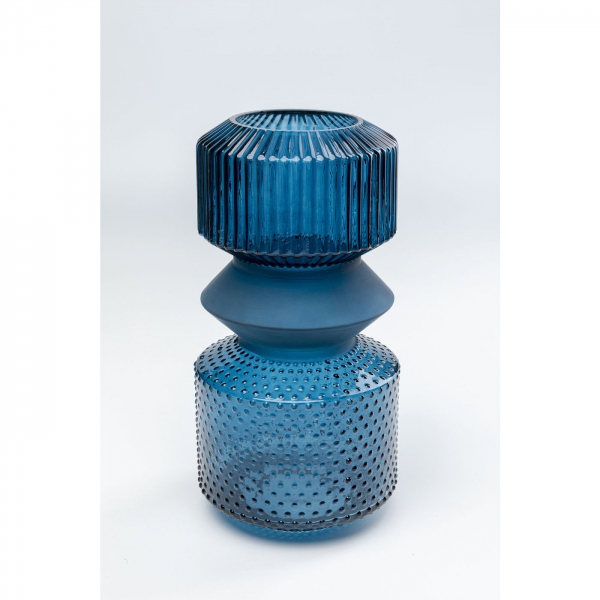 Modrá skleněná váza Marvelous Duo 36cm