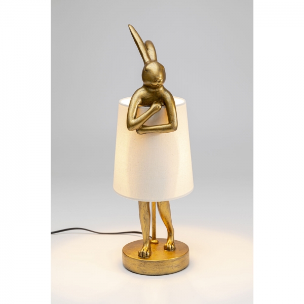 KARE Design Stolní lampa Animal Rabbit - zlatobílá, 50cm