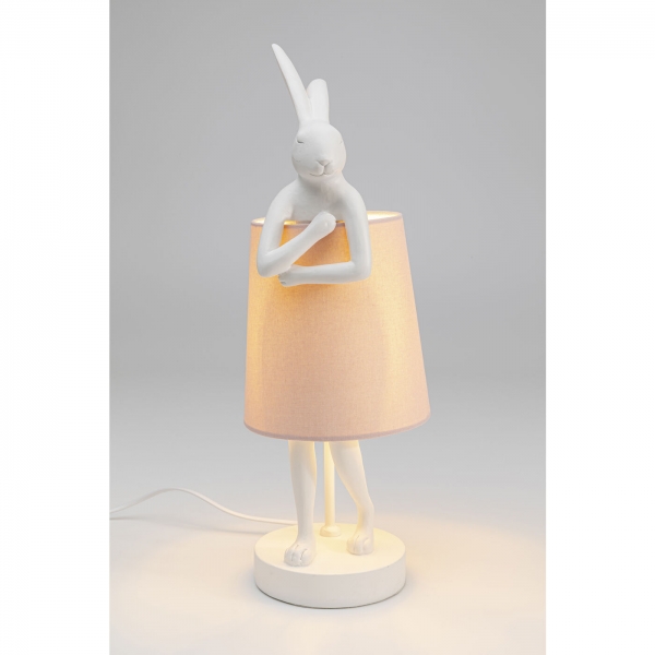 Stolní lampa Animal Rabbit - bílorůžová 50cm