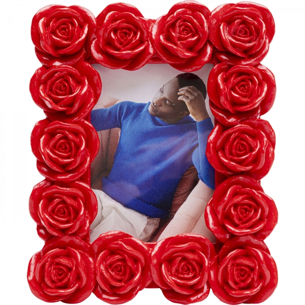 KARE Design Fotorámeček Romantic Rose - červený, 11x13cm