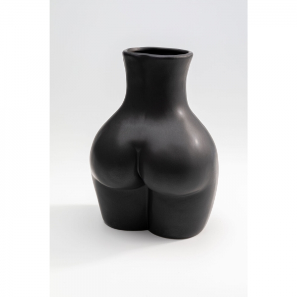 KARE Design Černá keramická váza Donna 22cm