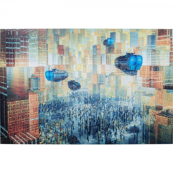 KARE Design Skleněný obraz 3D Future City 150x100cm