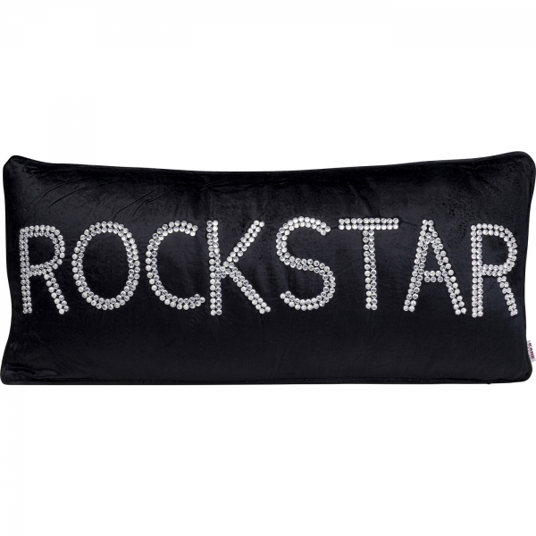 KARE Design Dekorativní polštář Beads Rockstar - černý, 35x80cm