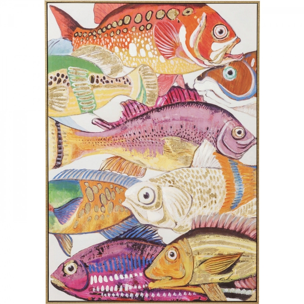 KARE Design Obraz na plátně Houf ryb I. 100×70cm