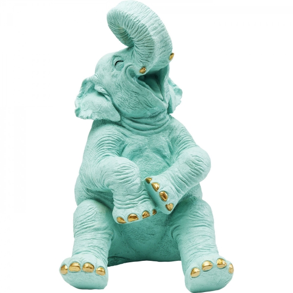 KARE Design Pokladnička Šťastný slon 39cm - tyrkysová