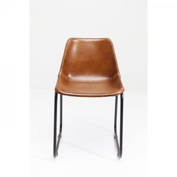 Levně KARE Design Hnědá kožená židle Vintage