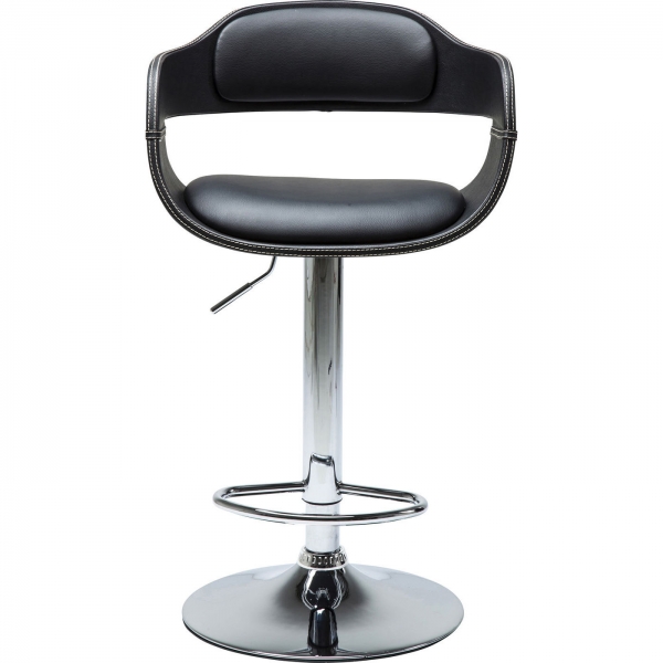 KARE Design Černá polstrovaná barová židle Costa