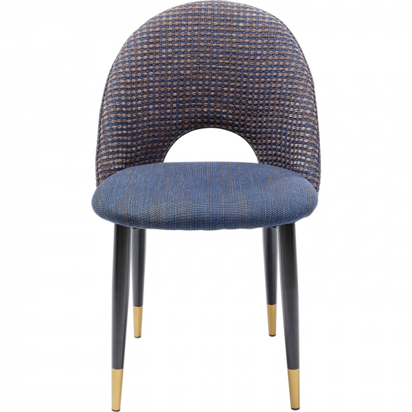 KARE Design Modrá čalouněná jídelní židle Hudson