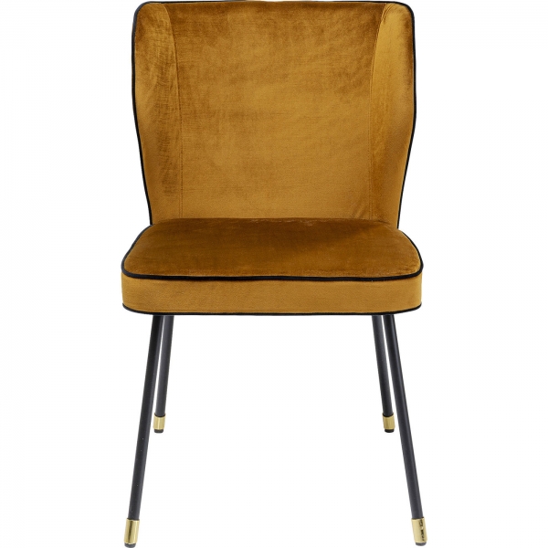 KARE Design Žlutá čalouněná jídelní židle Irina