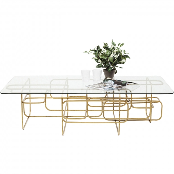 KARE Design Konferenční stolek Meander Gold 140x80cm