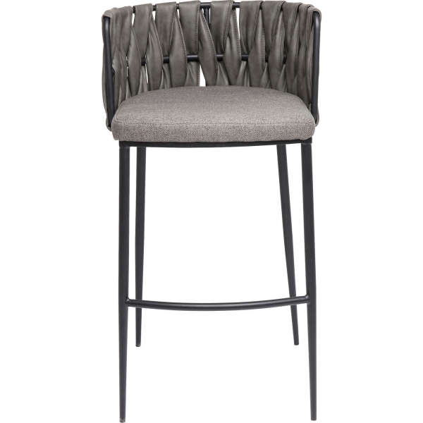 KARE Design Šedá polstrovaná barová židle Cheerio