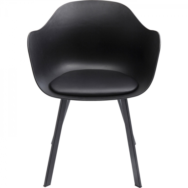 KARE Design Černá polstrovaná židle s područkami Brentwood