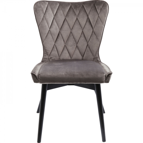KARE Design Šedá čalouněná jídelní židle Black Marshall Velvet