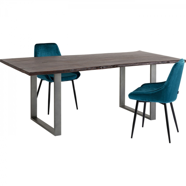 KARE Design Stůl Harmony Walnut 180×90 cm - surová ocel