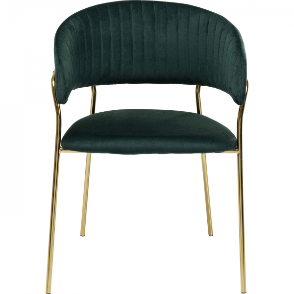 KARE Design Zelená polstrovaná židle s područkami Belle (set 2 ks)