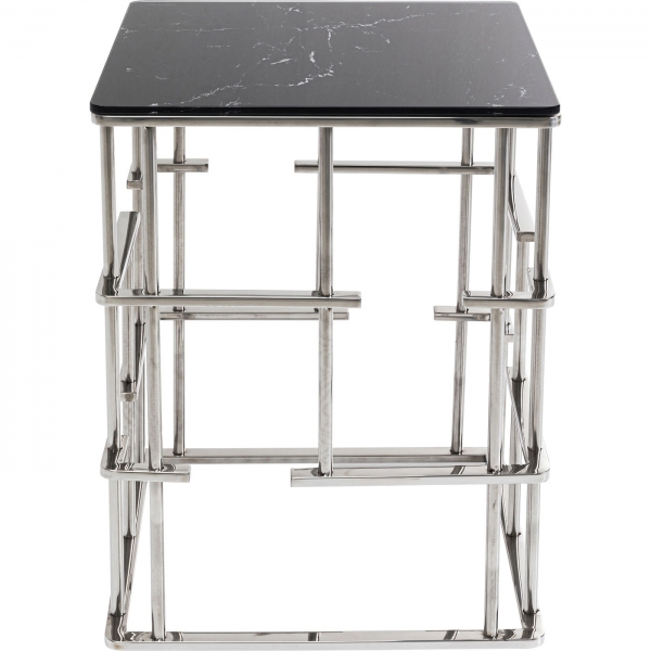 Levně KARE Design Odkládací stolek Rome - stříbrný, 40x40cm