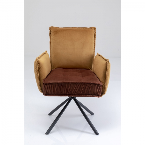 KARE Design Hnědá židle s područkami Chelsea