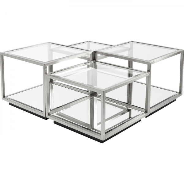 KARE Design Konferenční stolek Luigi Silver - set 4 stolků