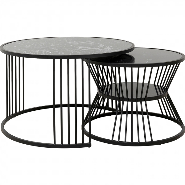 KARE Design Konferenční stolek Roma - černý (set 2 kusů)