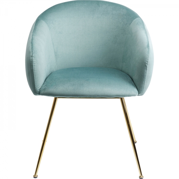 KARE Design Jídelní židle s područkami Lorena - tyrkysová