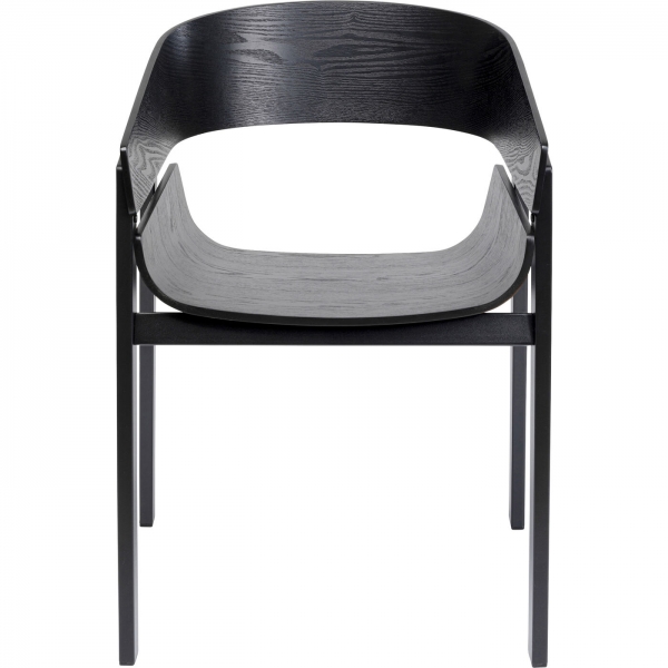 KARE Design Černá židle s područkami Biarritz