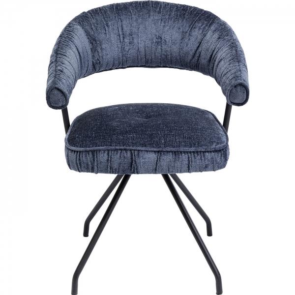 KARE Design Otočná židle Arabella modrá