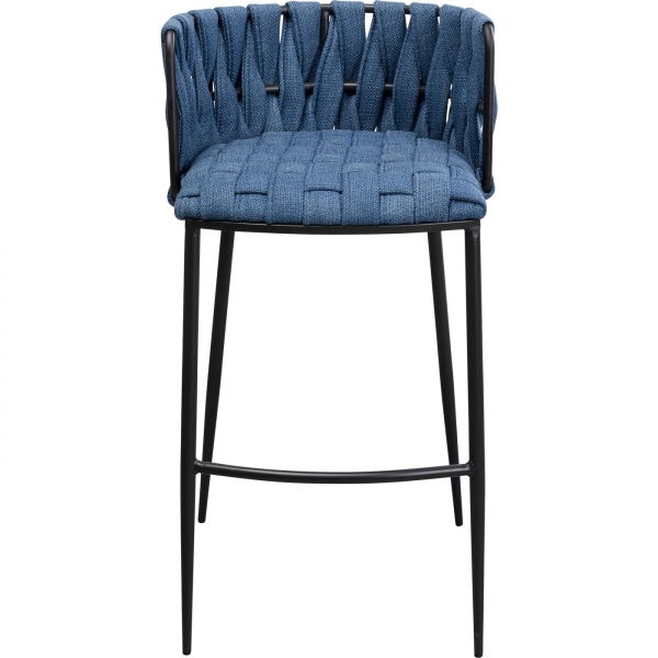 KARE Design Čalouněná barová židle Saluti modrá 77cm